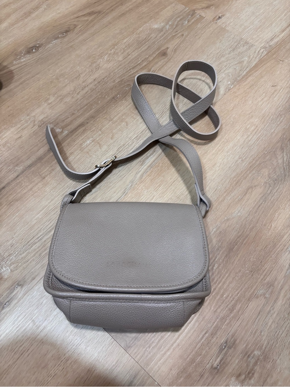 Longchamp Taupe Crossbody Leather Shoulder Bag - Women's Everyday Bag